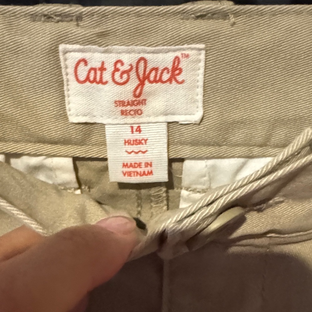 Bundle: 2 Pairs Cat & Jack Boys Uniform Pants • Size 14 Husky • Vintage Khaki - Picture 3 of 3